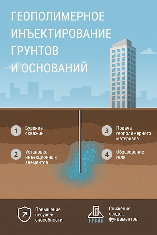Геополимерное инъектирование грунтов и оснований